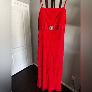 Fiesta Red Layered Maxi Dress
